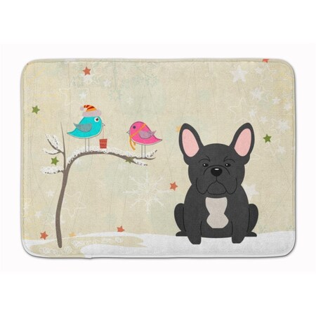 Carolines Treasures Christmas French Bulldog Black Machine Washable Memory Foam Mat BB2486RUG